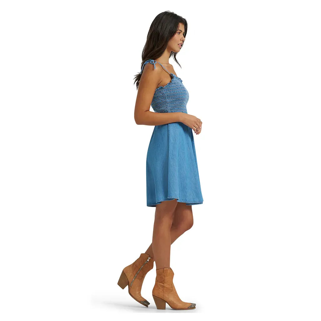 Wrangler Women's Retro® Americana Tie Denim Smocked Dress - 112379497