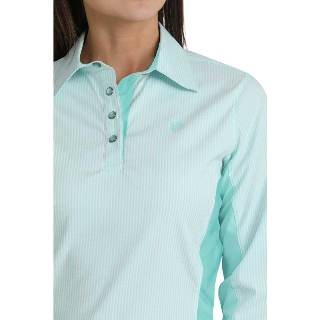 Cinch Ladies Long Sleeve Hybrid Light Blue Shirt MSW7916001