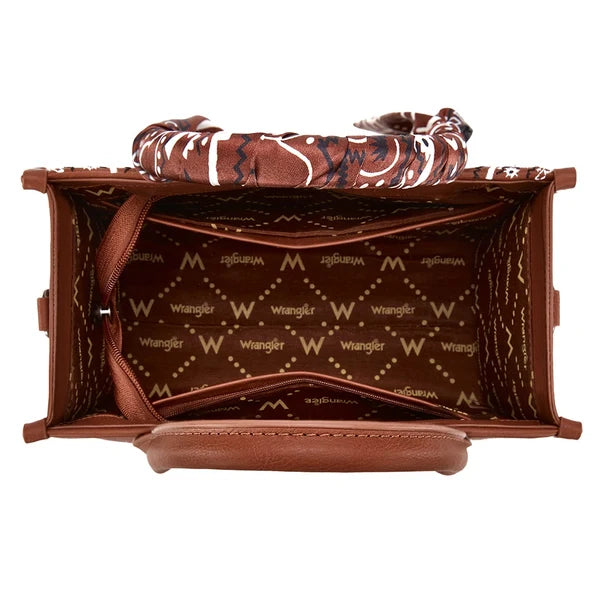 Wrangler Bandana Paisley Braided Tote Purse- Multiple Colours WG331-8120