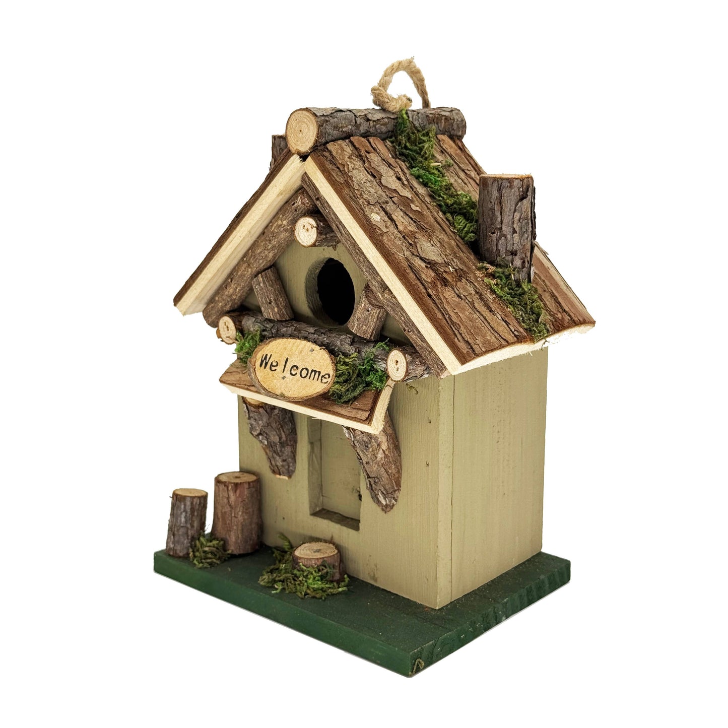 Tree Trunk Cottage Birdhouse