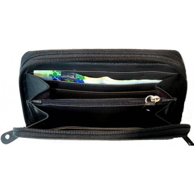 IGI CANADA - Genuine Cowhide Leather Zip-Around Ladies RFID Wallet #7616R