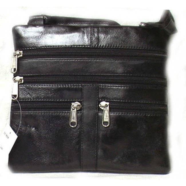 IGI CANADA - Genuine Lambskin Leather Women's Cross Body Bag BLACK-8069