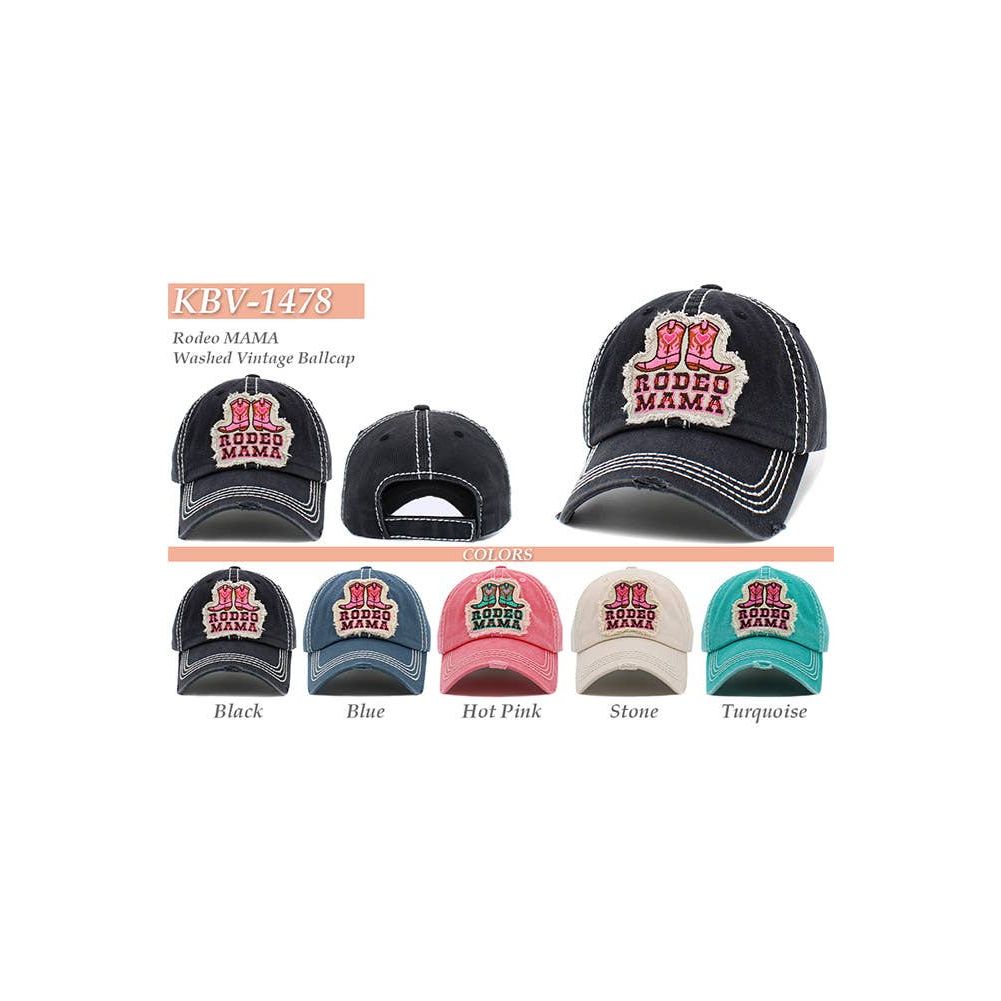 RODEO MAMA Washed Vintage Baseball Cap
