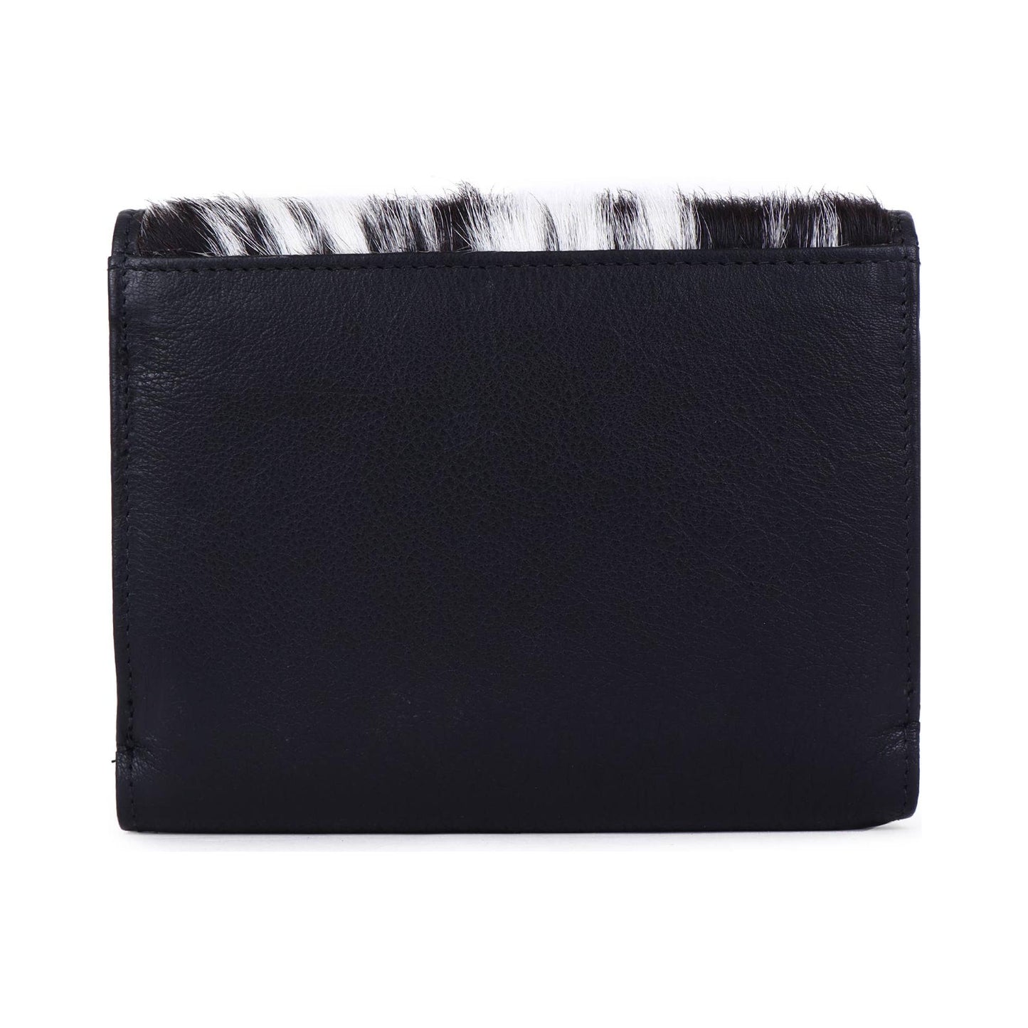 Sixtease Bags - Leather Cowhide Trifold Women's Wallet - Black