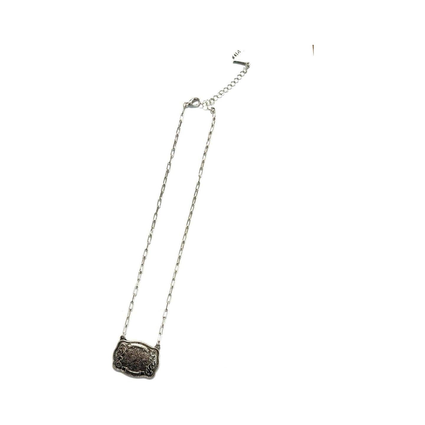 Snowing West - Western Belt Buckle Necklace