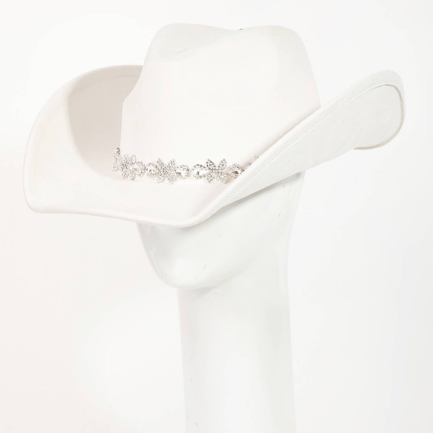 Floral Rhinestone Strap Western Cowboy Hat