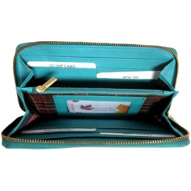 IGI CANADA - Genuine Cowhide Leather Ladies RFID Zip-Around Wallet #7553R