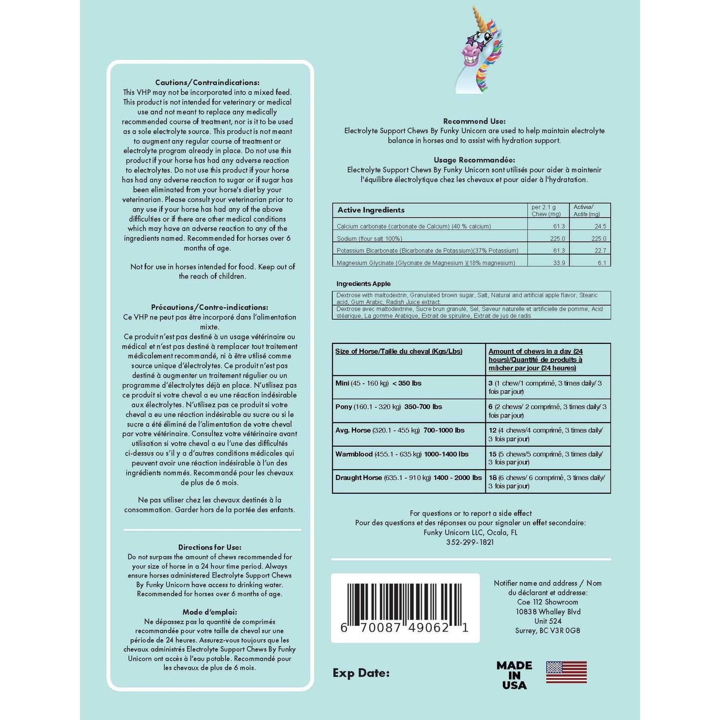 Funky Unicorn Treats - Electrolyte Support Chews by Funky Unicorn