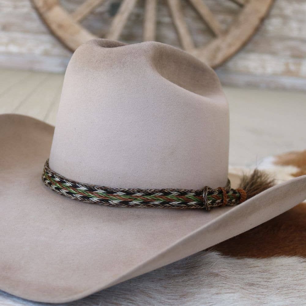 Willow Lane Hat Co. - Horsehair Green Braided Tassel Hat Band