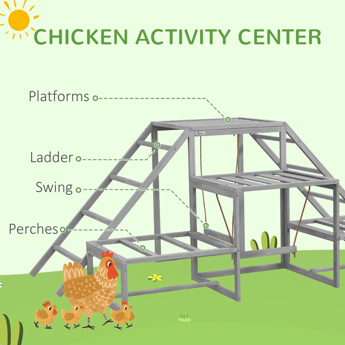 Chicken Swing & Perch Toy Set with Ladder and Platforms
