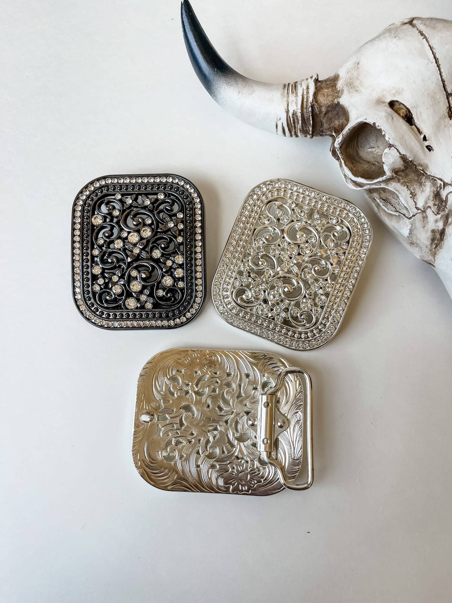 Boho Ranch Shop - Rhinestone Belt Buckle Bling - SMALL - Western Belt Buckle