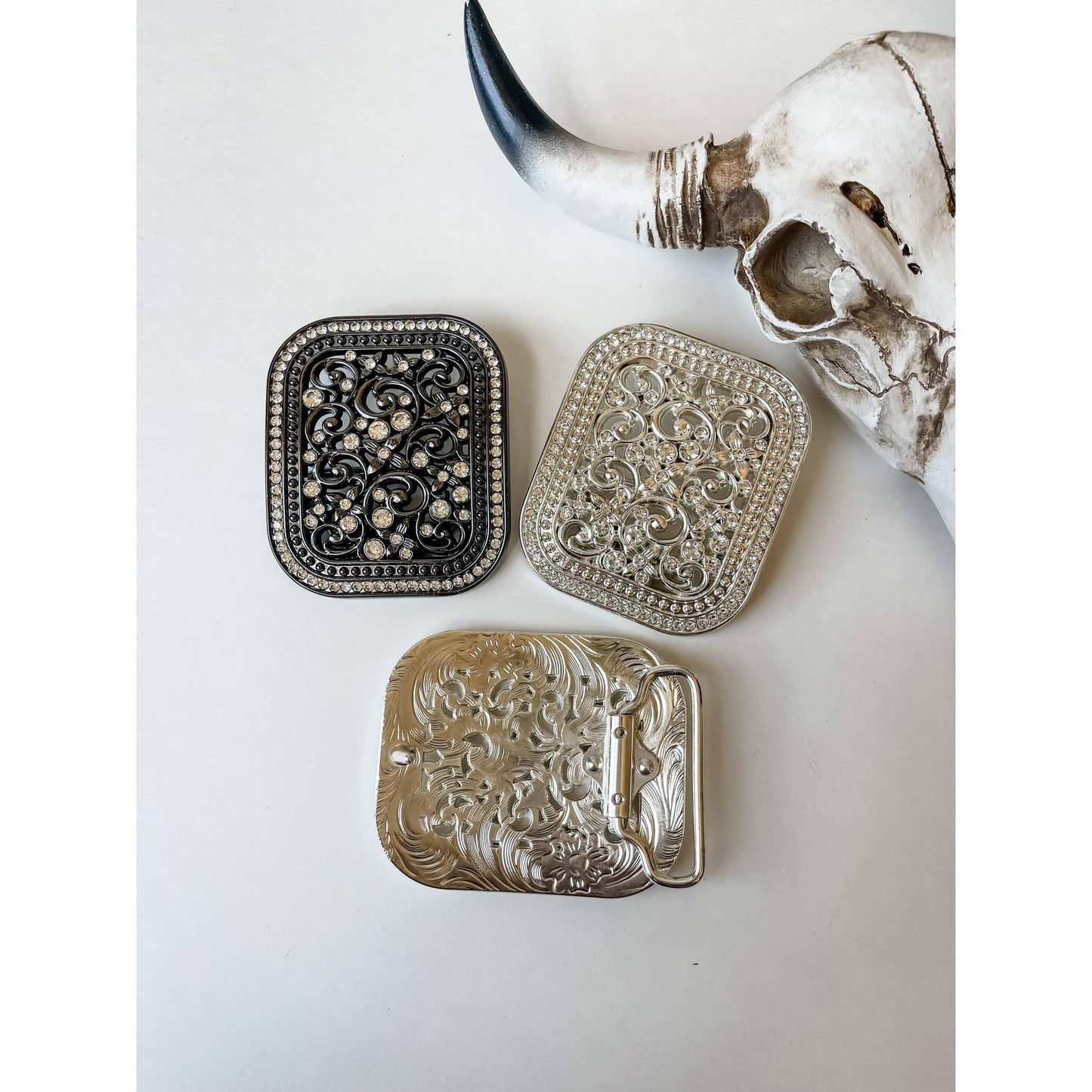 Boho Ranch Shop - Rhinestone Belt Buckle Bling - SMALL - Western Belt Buckle