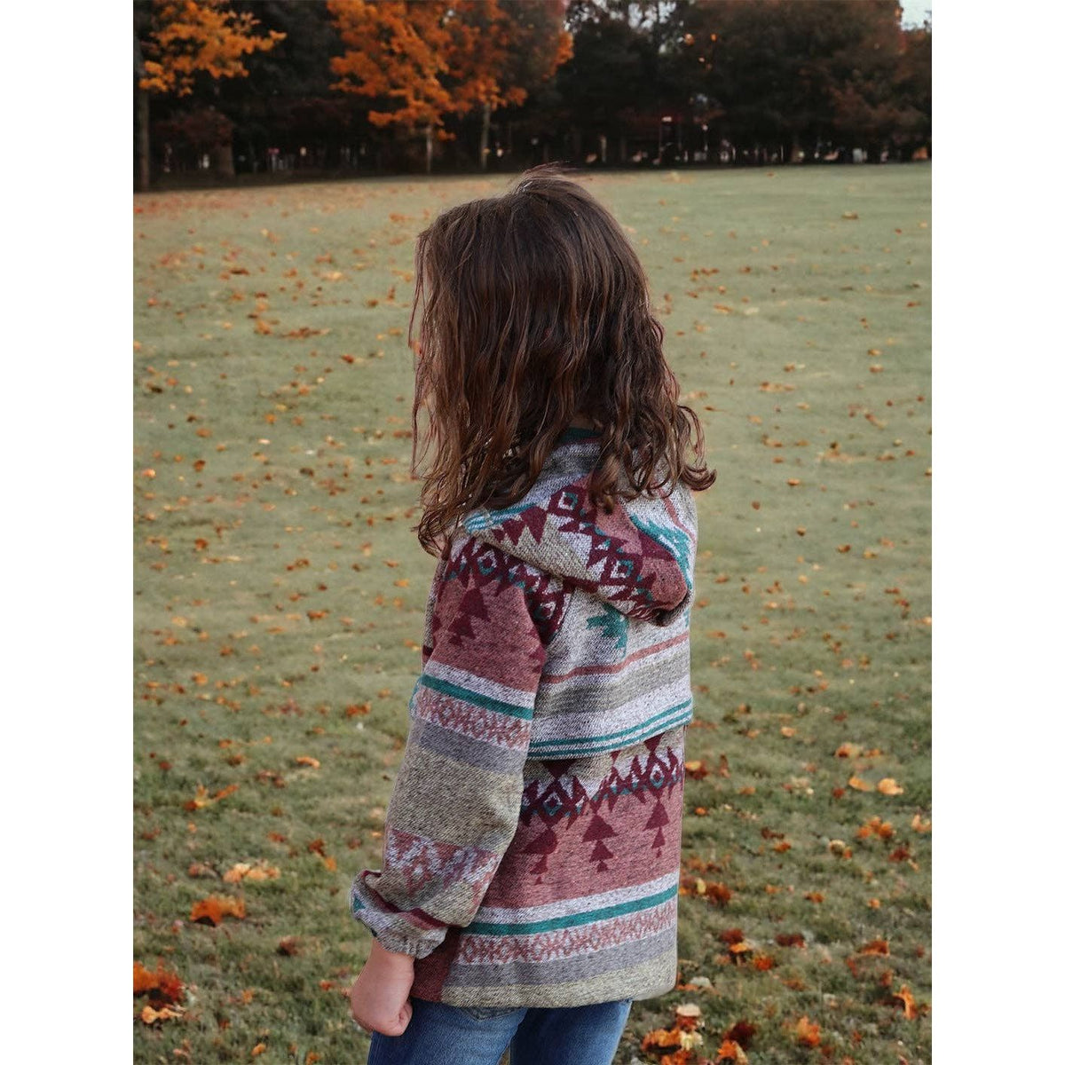GIRLS Geometric Printed Pullover Hoodie. TPG65113041