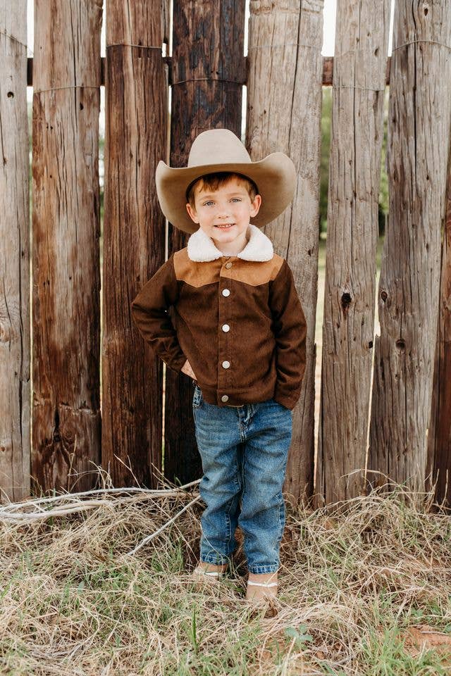 Boys Brown Two Toned Jacket