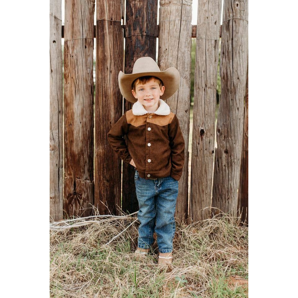 Boys Brown Two Toned Jacket