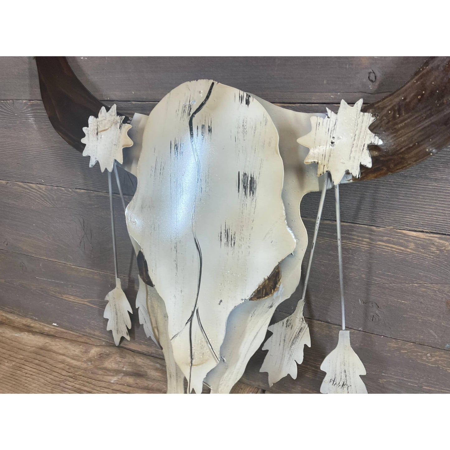 My Amigos Imports - Longhorn Metal Skull-Rustic-Western-Wall-24x26 inches