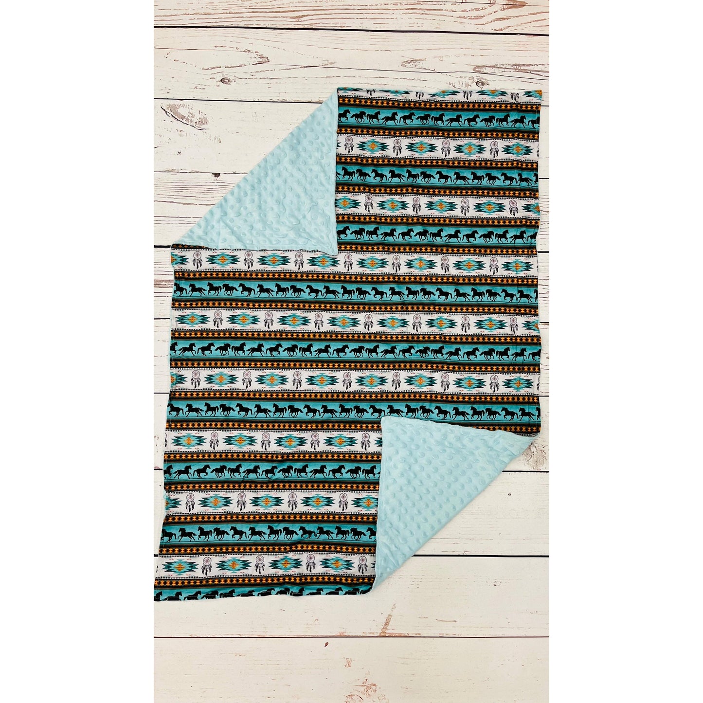 sassy kids palace - Baby Turquoise Horse Blanket