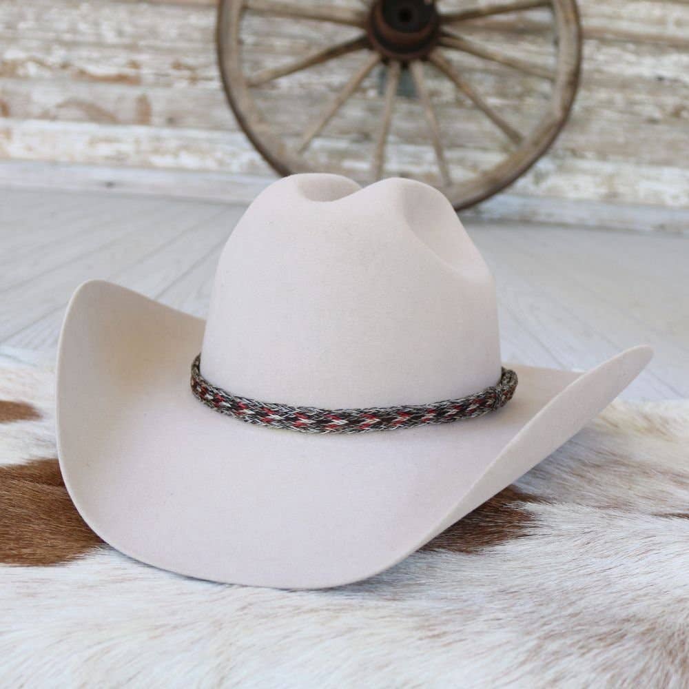 Horsehair Red Braided Hat Band - Boone