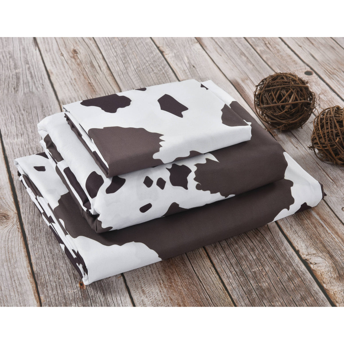 KING SHEET SET WITH 2 PILLOW CASES, FITTED, FLAT RAWHIDE