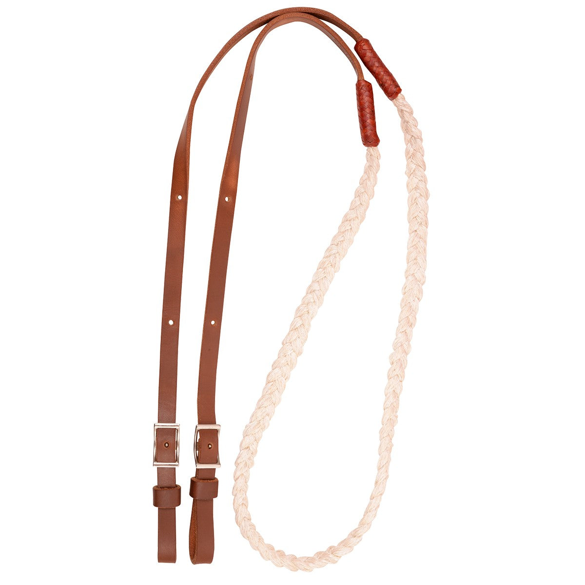 Hand Braided 3-Strand Barrel Rein Buckle Ends