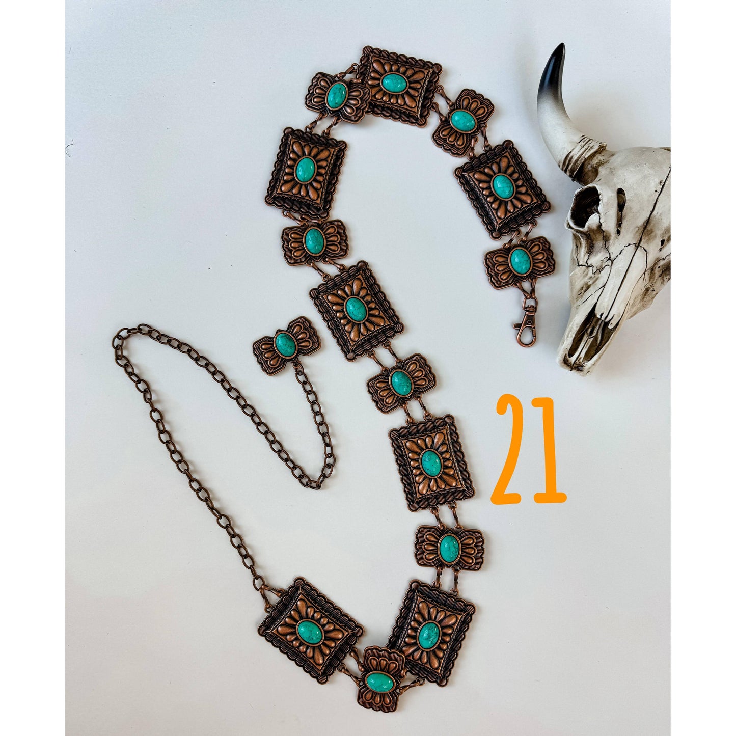 Boho Ranch Shop - Western Concho Link Chain Belt
