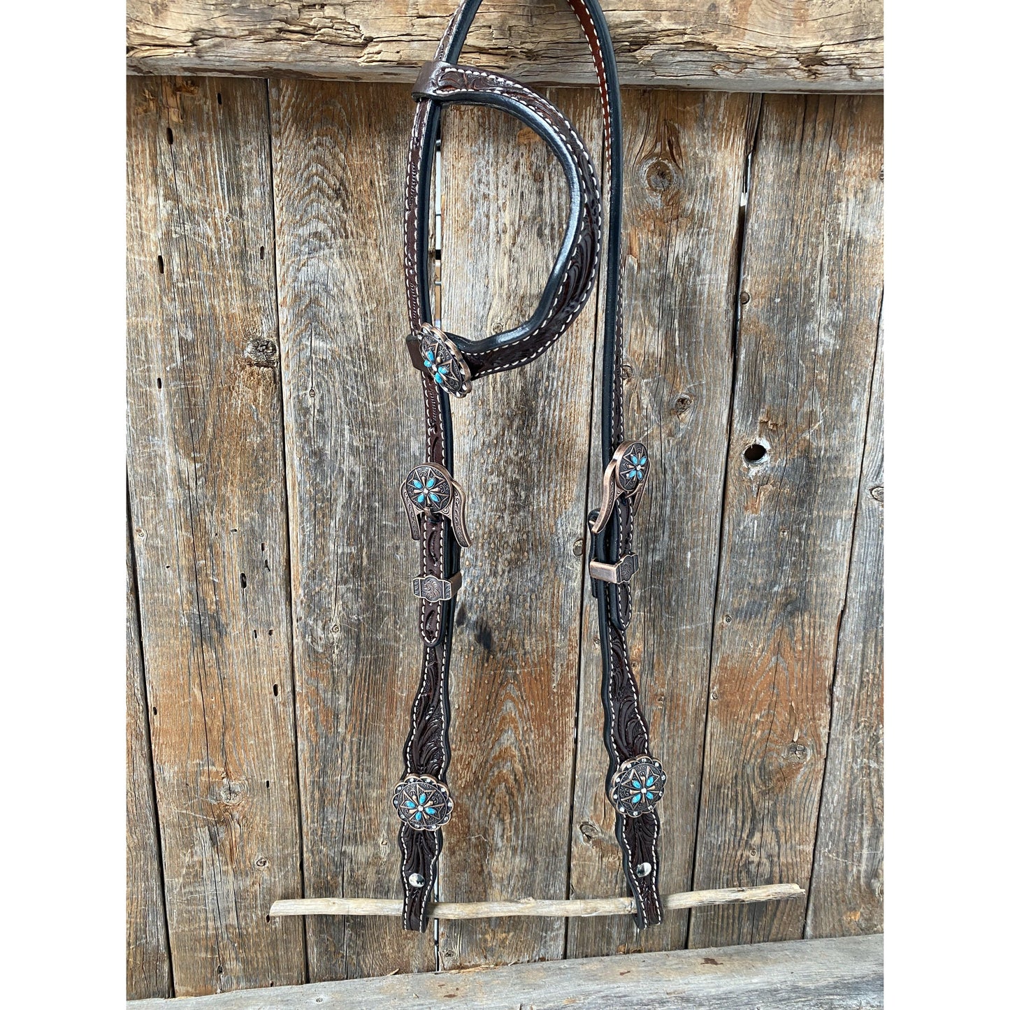 Rodeo Drive - Dark Oil One Ear Headstall & Breastcollar Set #OEBC416