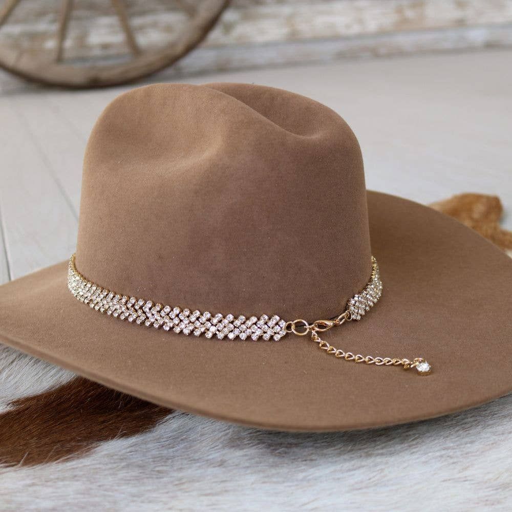 Willow Lane Hat Co. - Gold Rhinestone Bling Hat Band - The Loretta