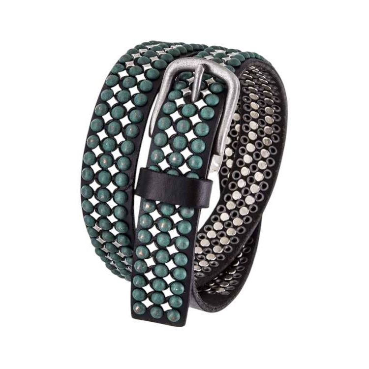 Distress Studed Leather Belt