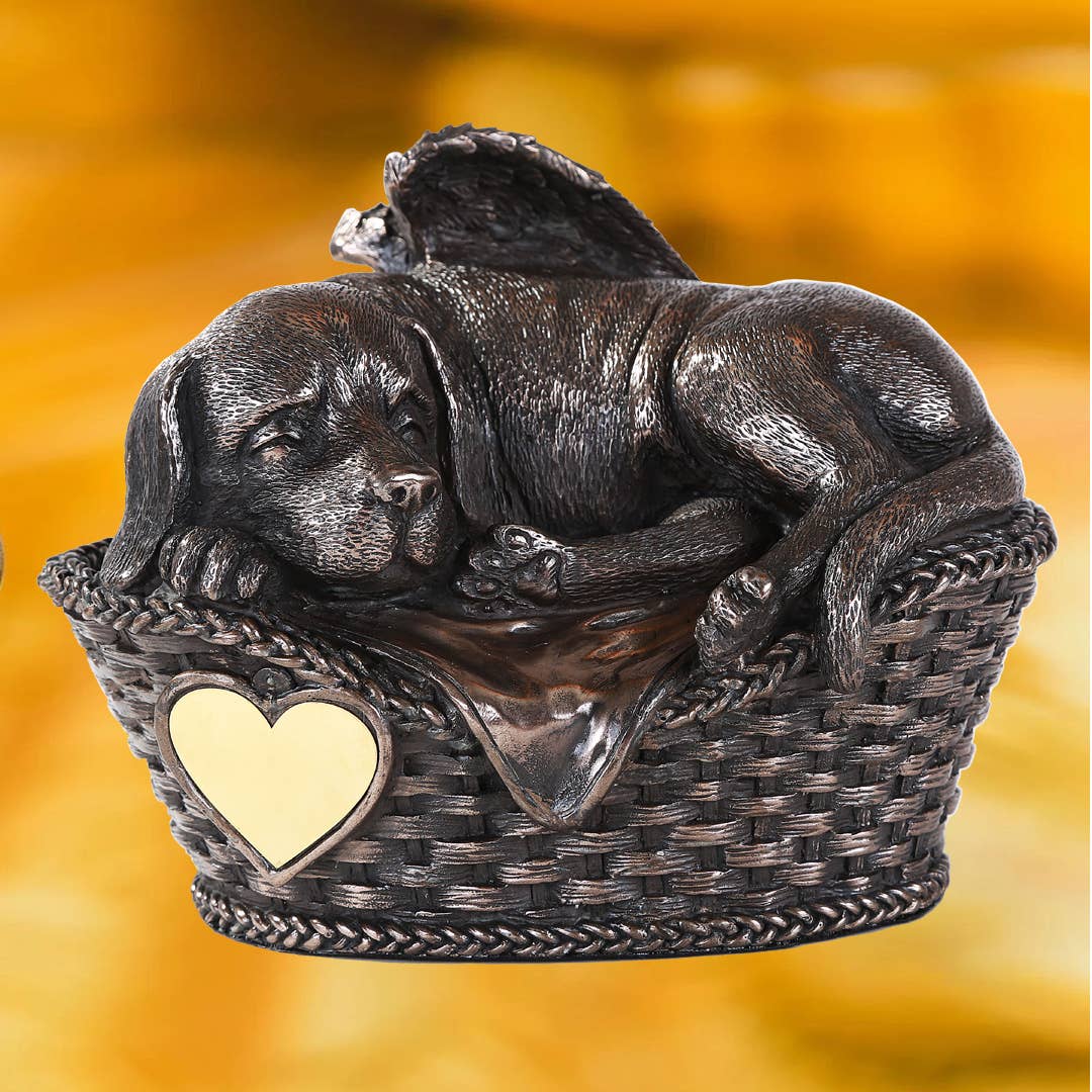 Resting Dog Urn with Engravable Plaque