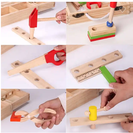 AC7381 Wooden Toolbox - Open Case