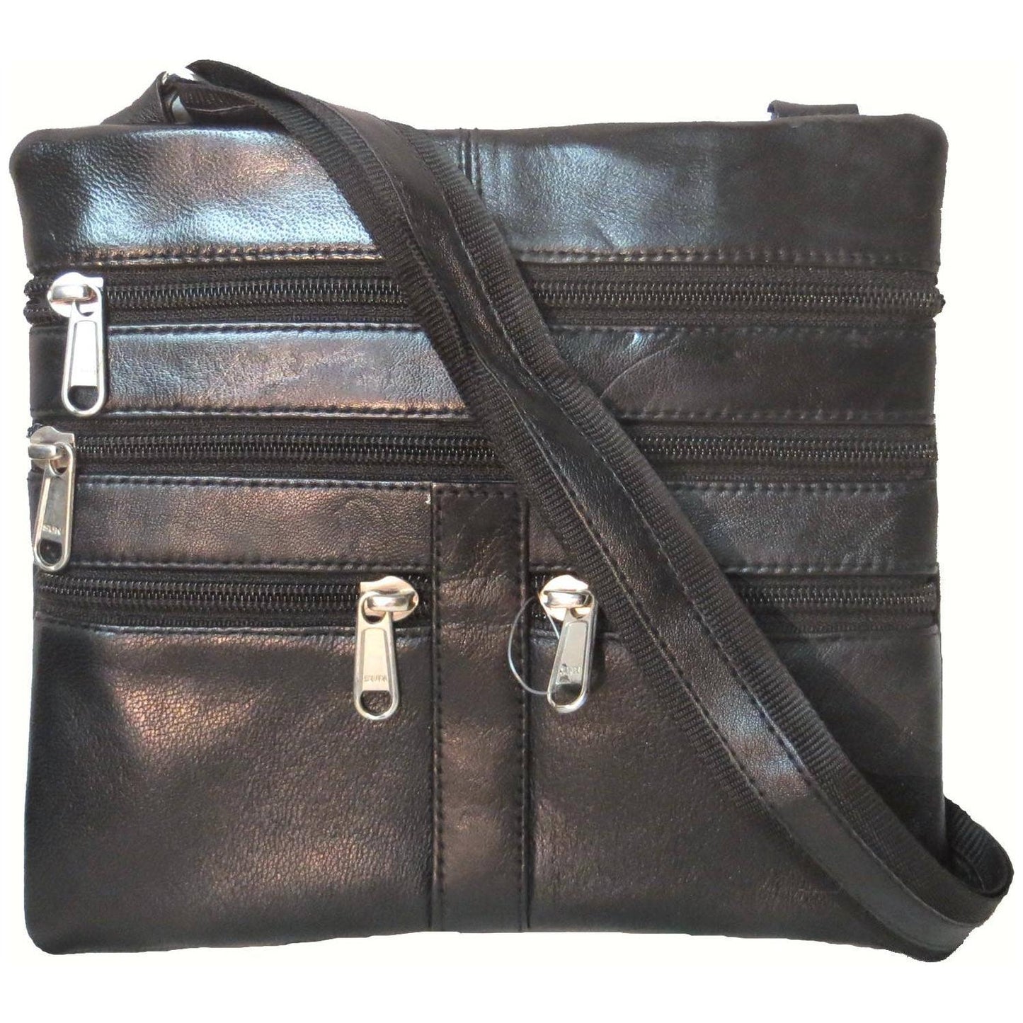 IGI CANADA - Genuine Lambskin Leather Women's Cross Body Bag BLACK-8069