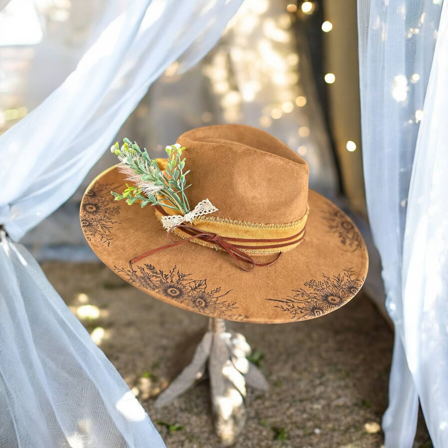 Wild Indigo - Wildflower Sunflower Western Cowboy Hat