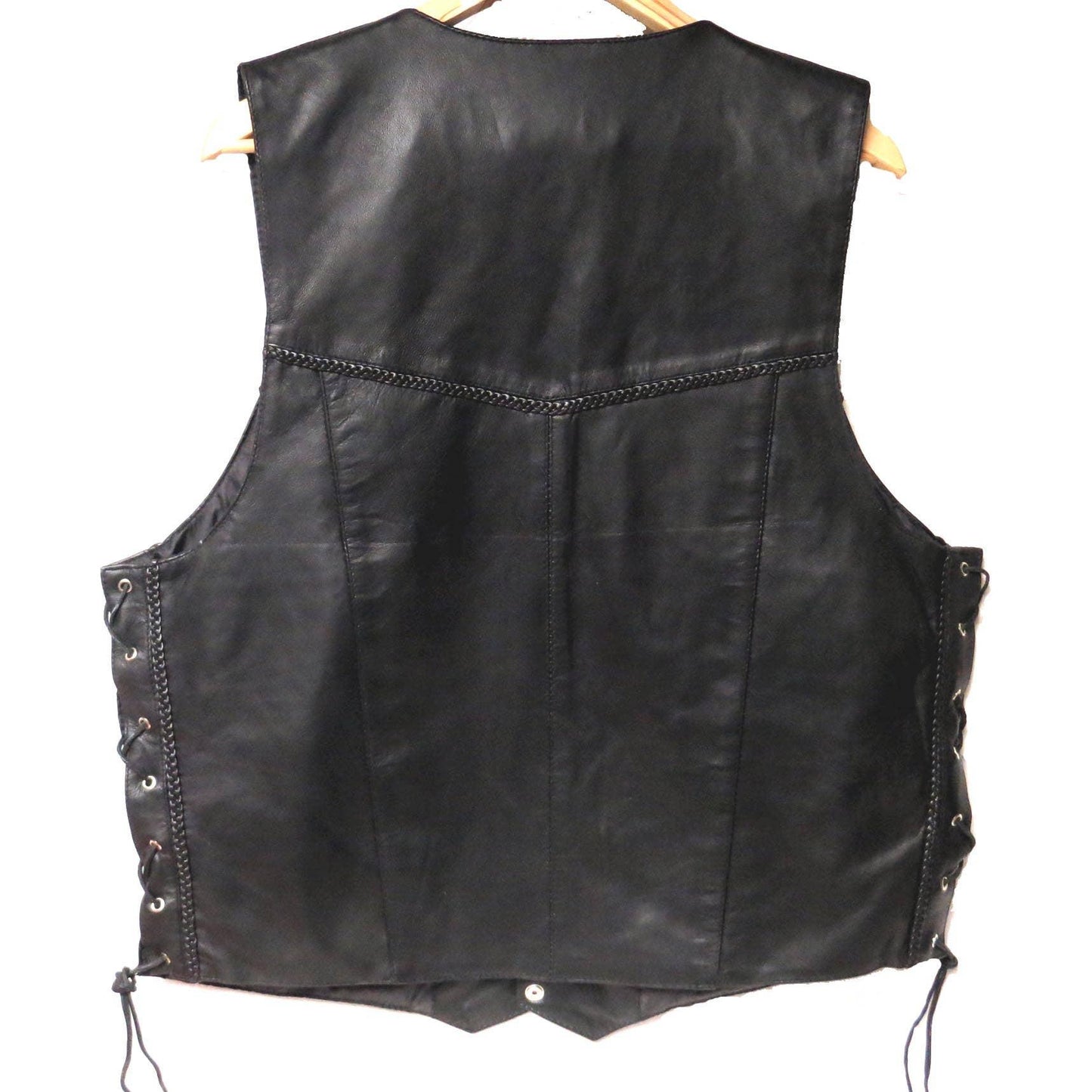 IGI CANADA - Genuine Lambskin Leather Biker's Vest with Braids #9694