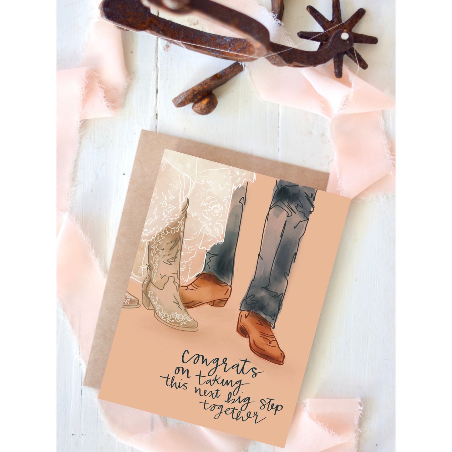Congrats On Taking The Next Step Western Wedding Card