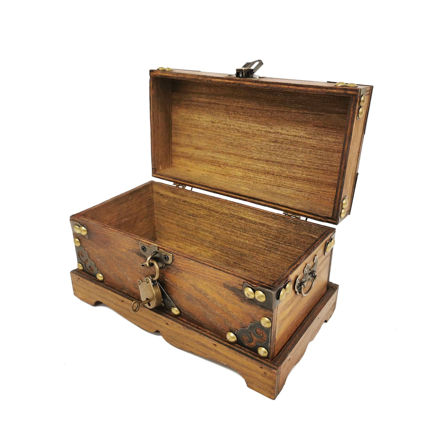 Brown Treasure Box with Lock and Key
