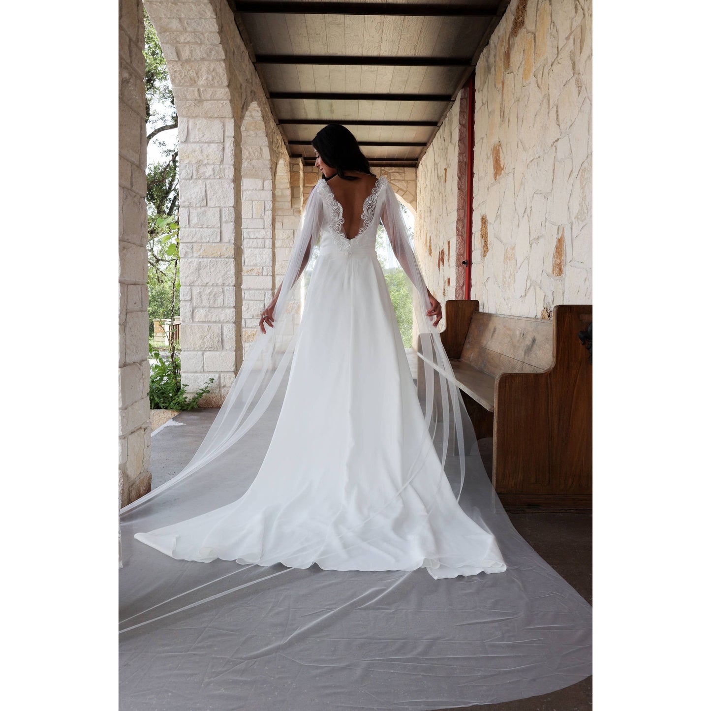 Petite Mariee Boutique - Amelia Lace Bridal Cape