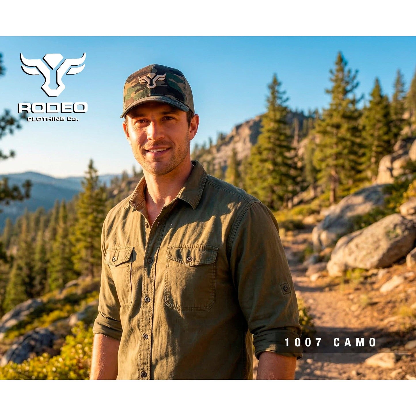Men’s Cotton Twill Mesh Western Cap –TH101-1107-CAMO