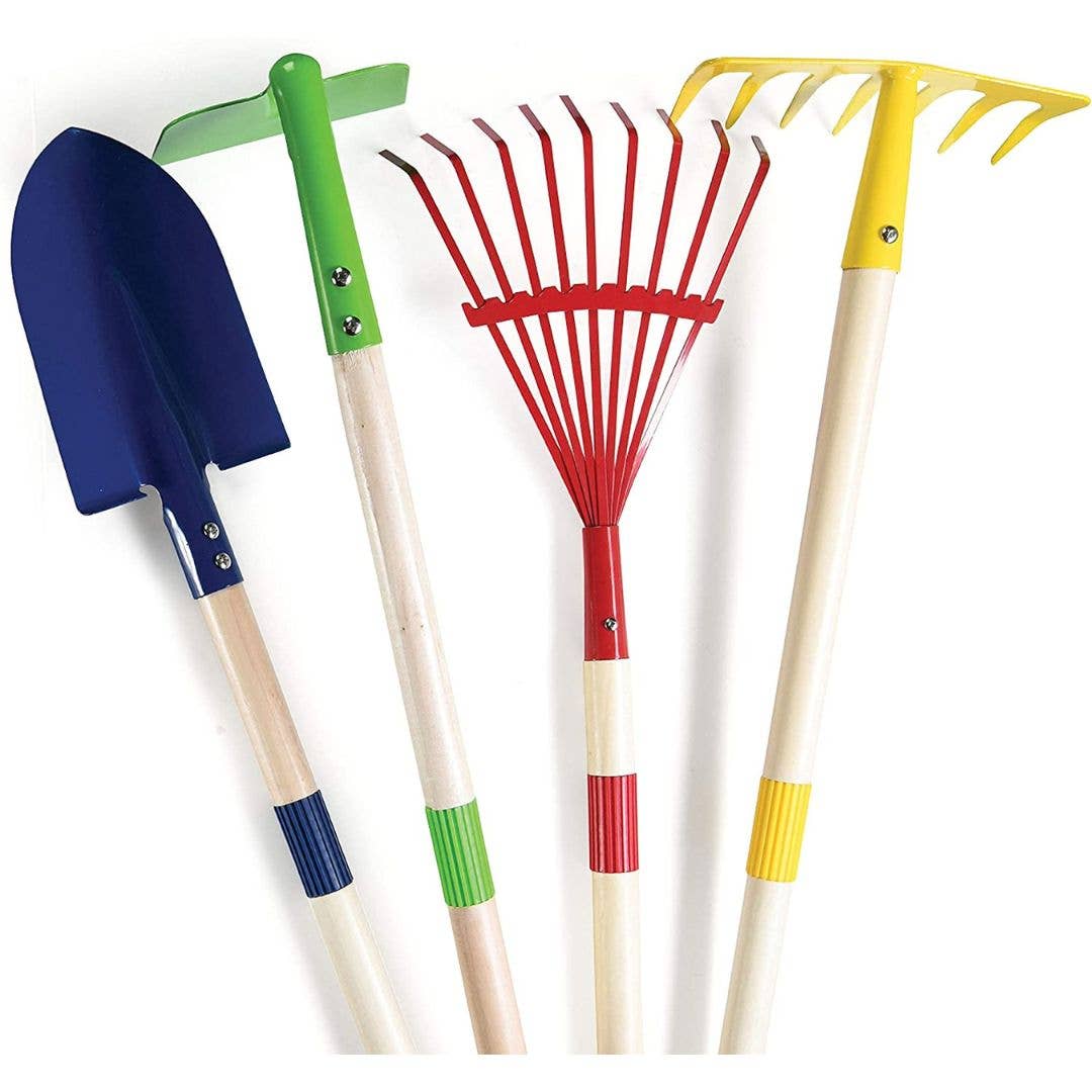 Play22 - Kids Garden Tool Set Toy 4-Piece Wooden Gardening Tools