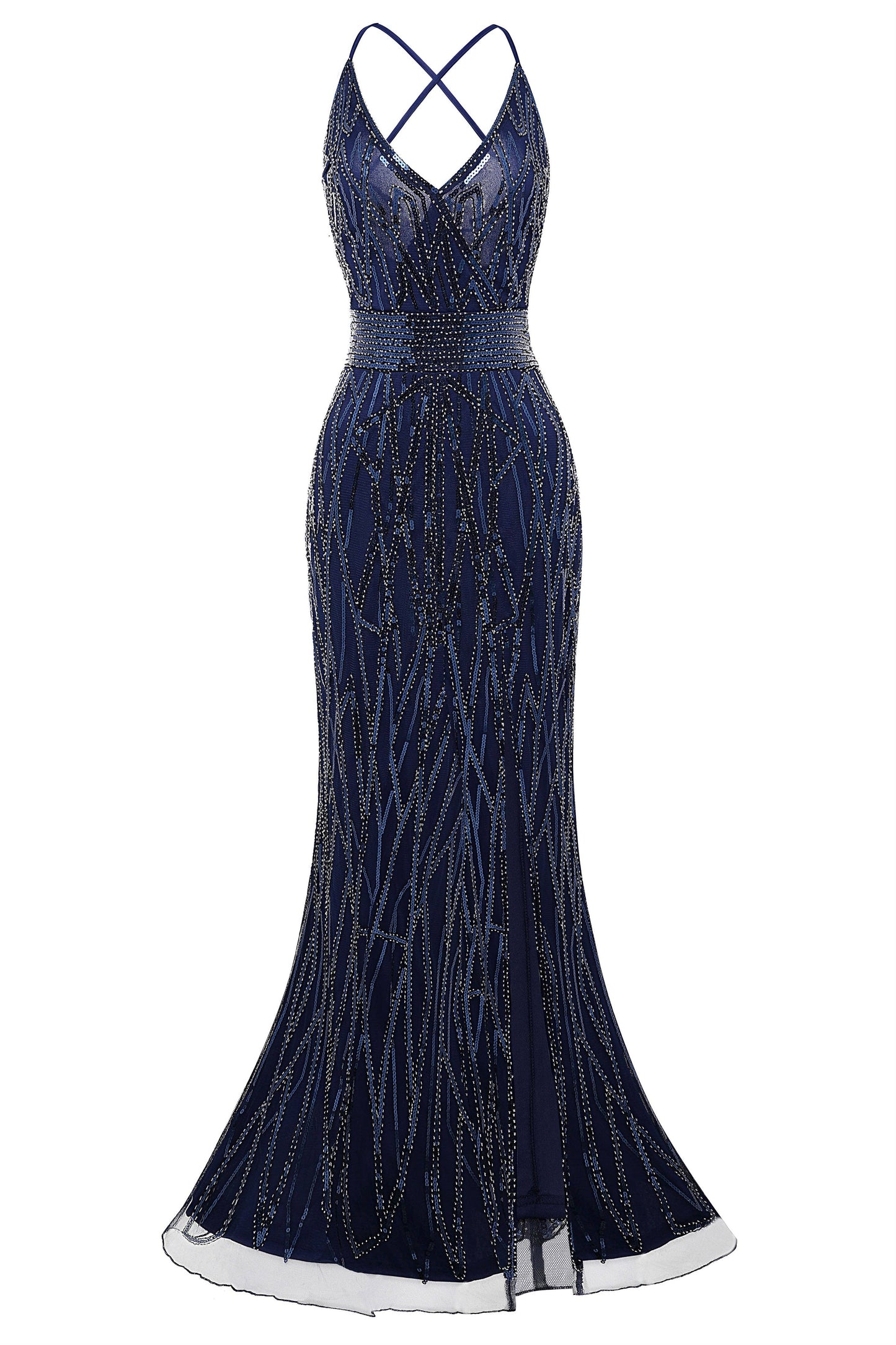 Suspender High Slit Maxi Cocktail Dress