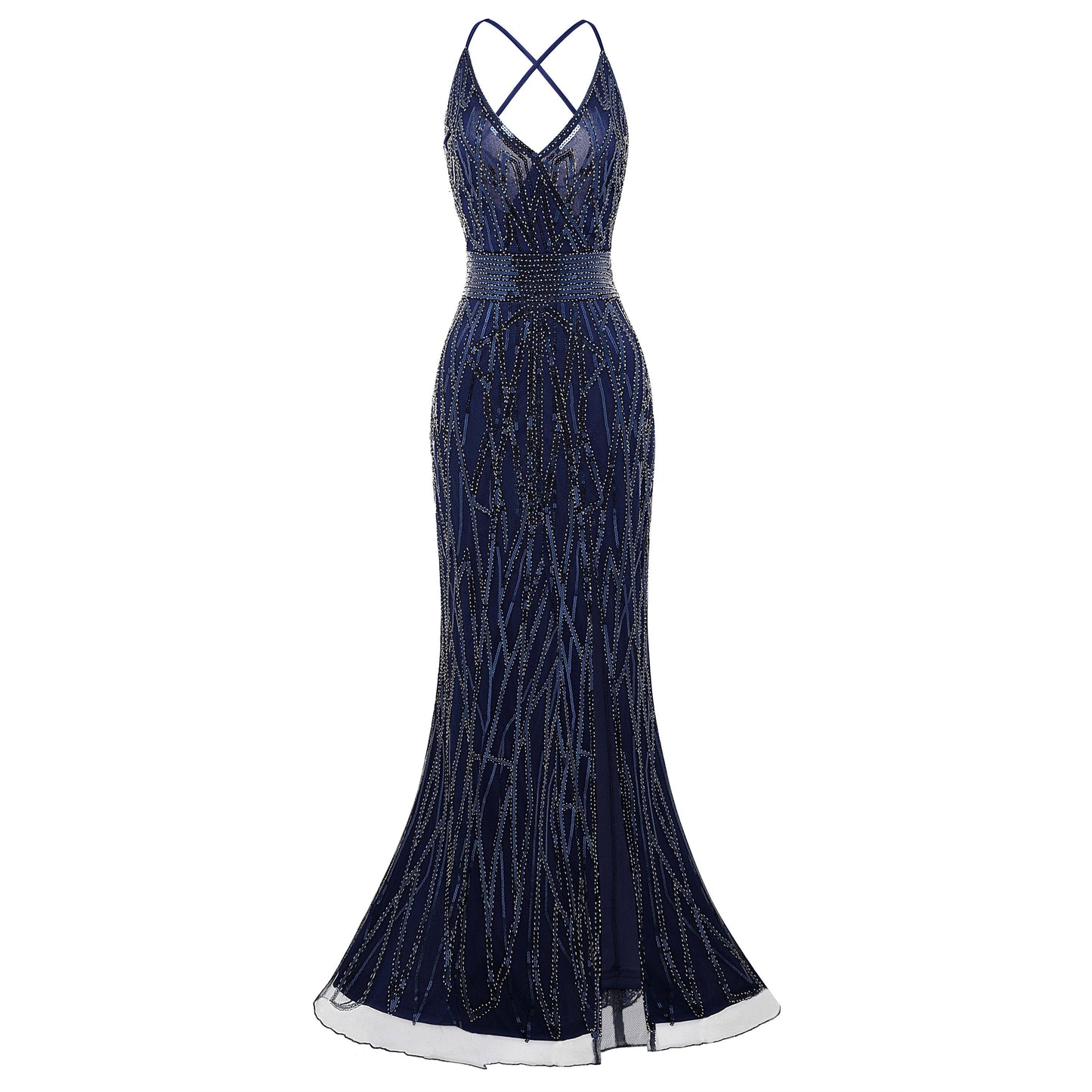 Suspender High Slit Maxi Cocktail Dress