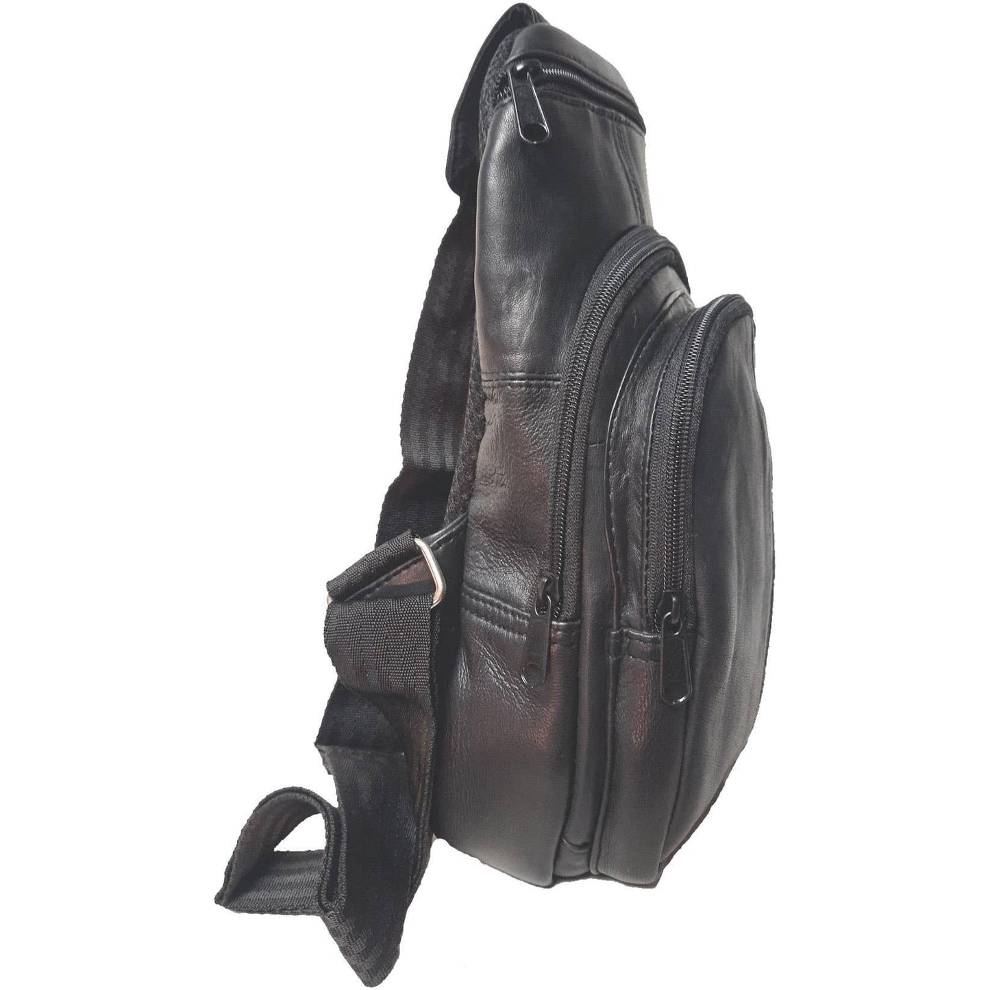 IGI CANADA - Genuine Leather Lambskin Cross Body Sling Bag- Black #2226