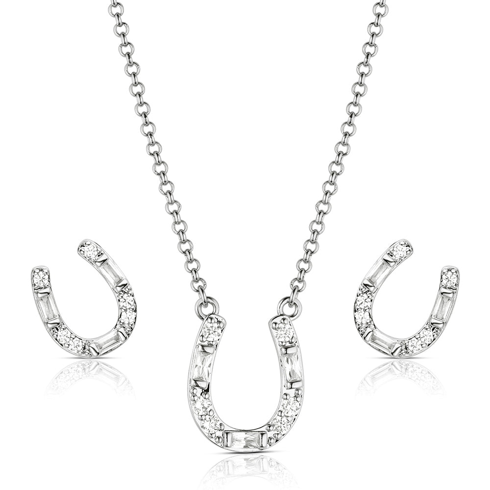 Montana Silversmith Lucky Stride Horseshoe Jewelry Set JS6479