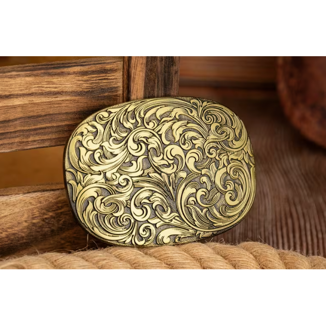 Bronze Flora Ornated Belt Buckle 1825BNZ