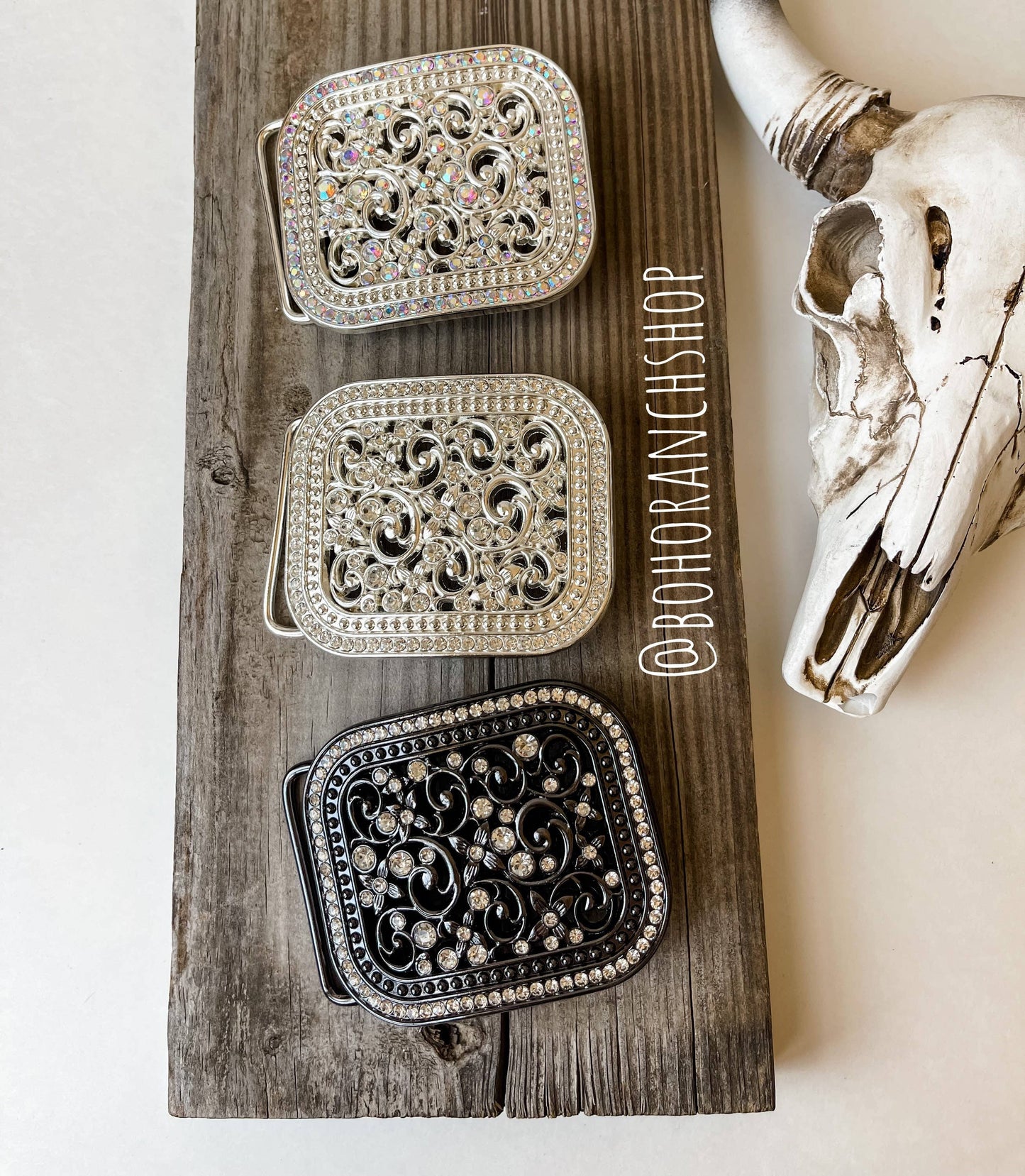 Boho Ranch Shop - Rhinestone Belt Buckle Bling - SMALL - Western Belt Buckle