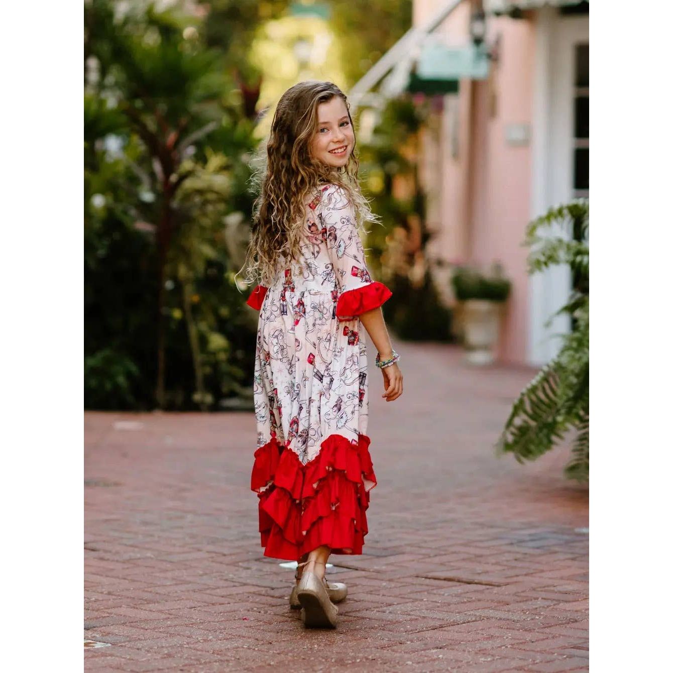 Rufflеѕ & Bоwtіеѕ - Affordable Boys & Girls Clothing - Christmas Nutcracker Long Ruffle Holiday Dress