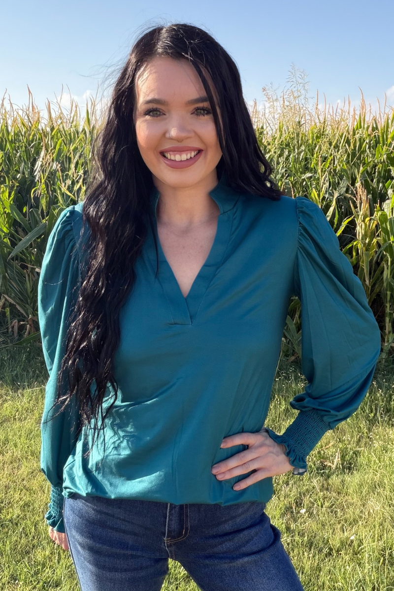 Sterling Silver Canyon Call Top - Teal