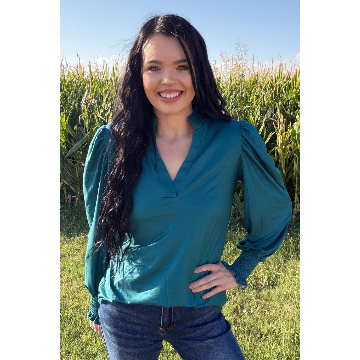 Sterling Silver Canyon Call Top - Teal