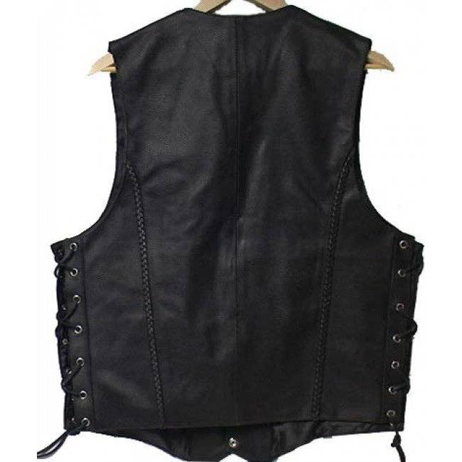 IGI CANADA - Genuine Cowhide Leather Biker's Vest Black # 9692