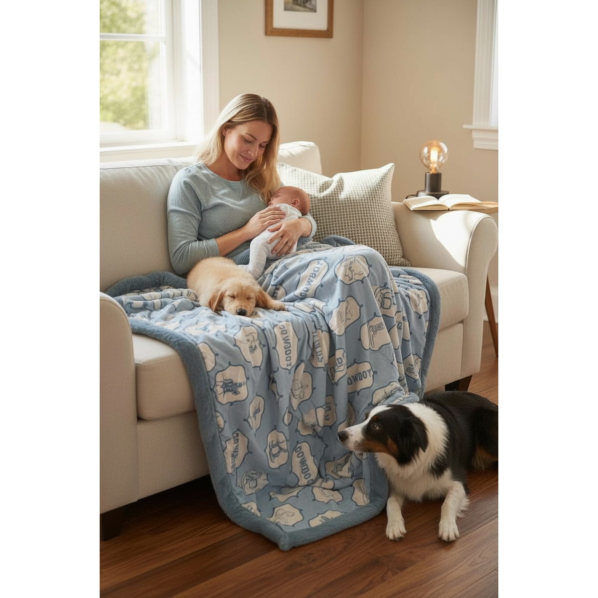 51" X 60" Cowboy Western Printed Throw Blanket