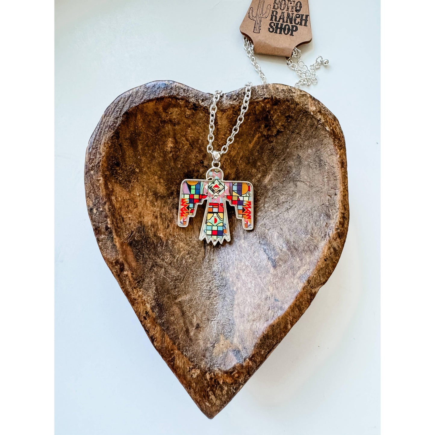 Boho Ranch Shop - Western Print Pattern Necklace - Thunderbird \ Steer